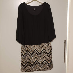 AGB Dress with sheer / slitted sleeves, Sz 6